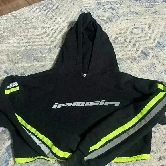 I.AM.GIA Mercury Hoodie in Black & Neon Xsmall - Picture 2 of 5